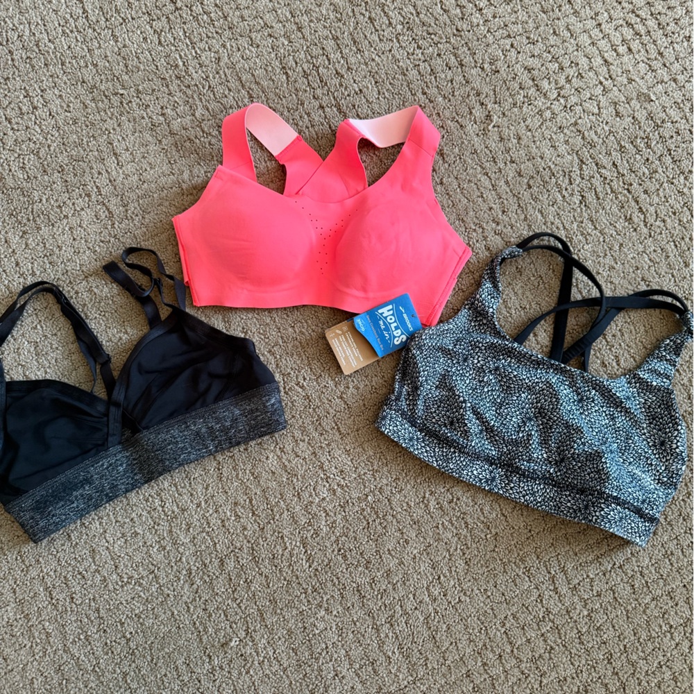 Brooks Pink Sports Bra with Supportive Straps